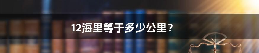 12海里等于多少公里？