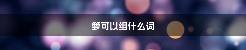 箩可以组什么词