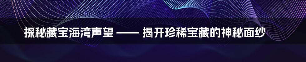 探秘藏宝海湾声望 —— 揭开珍稀宝藏的神秘面纱