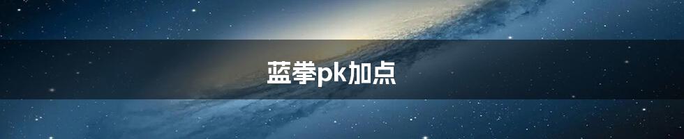 蓝拳pk加点