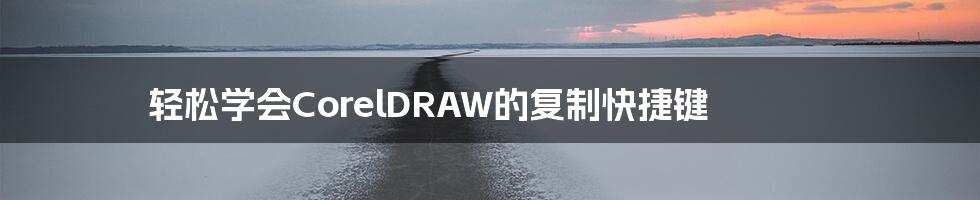 轻松学会CorelDRAW的复制快捷键