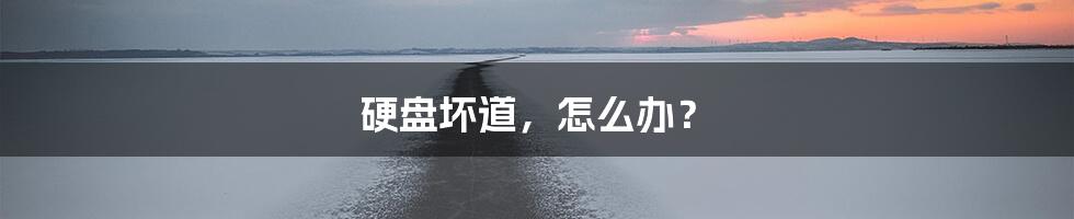 硬盘坏道，怎么办？