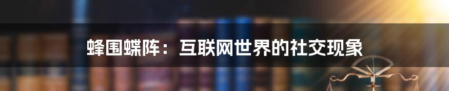 蜂围蝶阵：互联网世界的社交现象