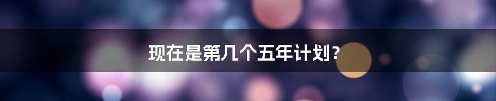 现在是第几个五年计划？