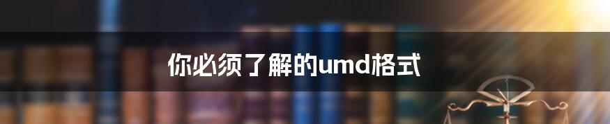 你必须了解的umd格式