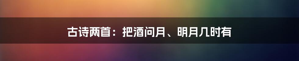 古诗两首：把酒问月、明月几时有