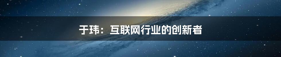 于玮：互联网行业的创新者