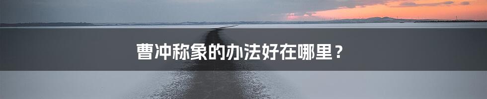 曹冲称象的办法好在哪里？