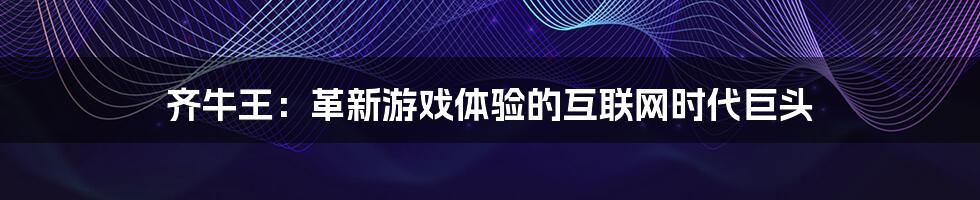 齐牛王：革新游戏体验的互联网时代巨头