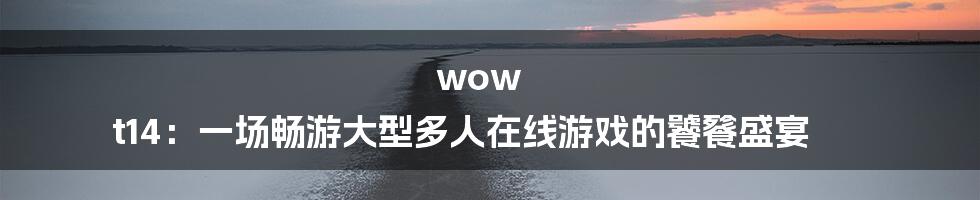 wow t14：一场畅游大型多人在线游戏的饕餮盛宴