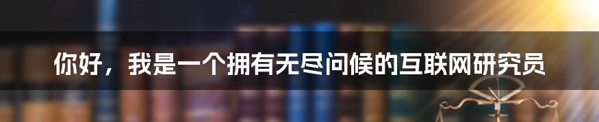 你好，我是一个拥有无尽问候的互联网研究员