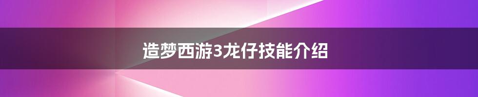 造梦西游3龙仔技能介绍