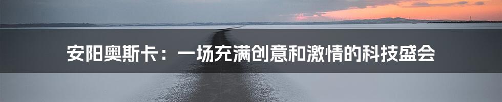 安阳奥斯卡：一场充满创意和激情的科技盛会