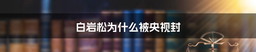 白岩松为什么被央视封