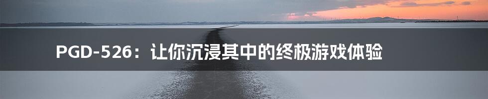 PGD-526：让你沉浸其中的终极游戏体验