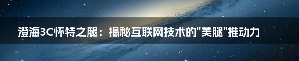 澄海3C怀特之腿：揭秘互联网技术的"美腿"推动力