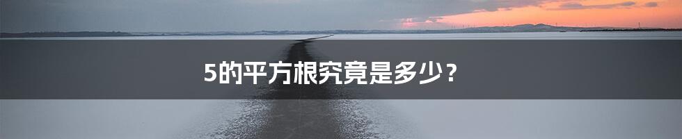 5的平方根究竟是多少？