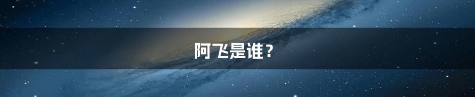 阿飞是谁？