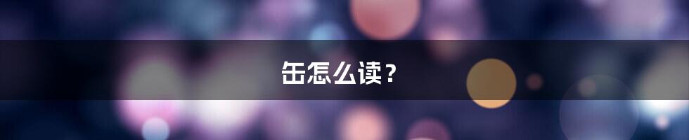 缶怎么读？