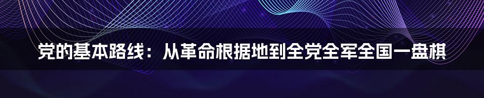 党的基本路线：从革命根据地到全党全军全国一盘棋