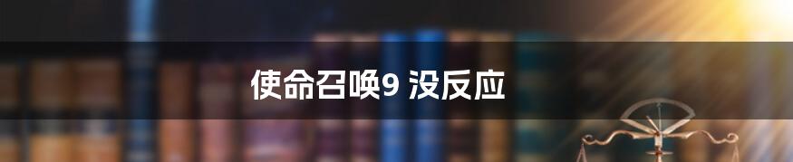 使命召唤9 没反应