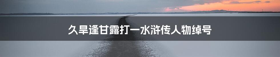 久旱逢甘露打一水浒传人物绰号