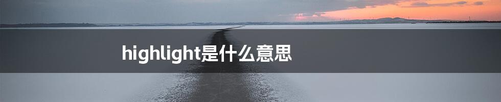 highlight是什么意思