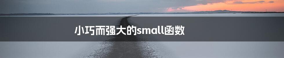 小巧而强大的small函数