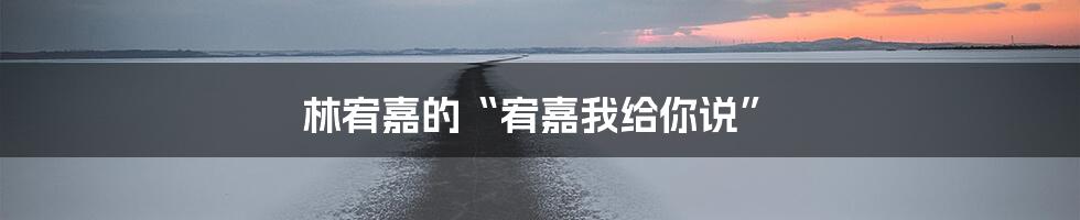 林宥嘉的“宥嘉我给你说”