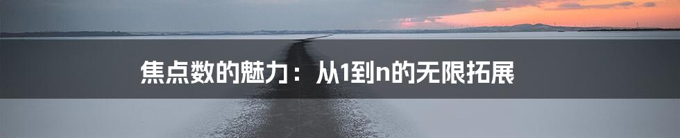 焦点数的魅力：从1到n的无限拓展