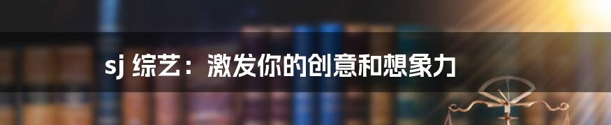 sj 综艺：激发你的创意和想象力