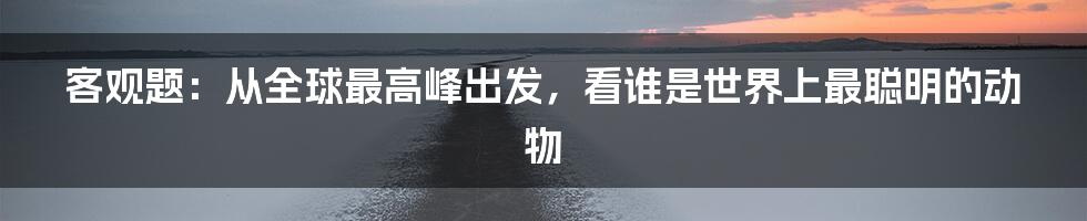 客观题：从全球最高峰出发，看谁是世界上最聪明的动物