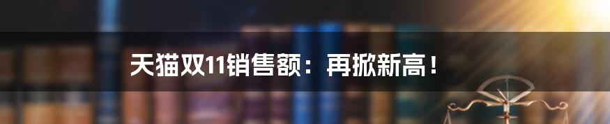 天猫双11销售额：再掀新高！