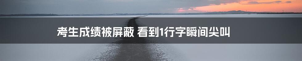 考生成绩被屏蔽 看到1行字瞬间尖叫