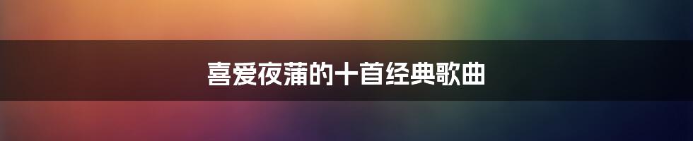 喜爱夜蒲的十首经典歌曲