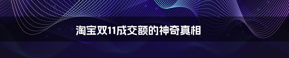 淘宝双11成交额的神奇真相