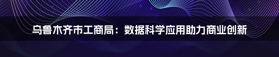 乌鲁木齐市工商局：数据科学应用助力商业创新