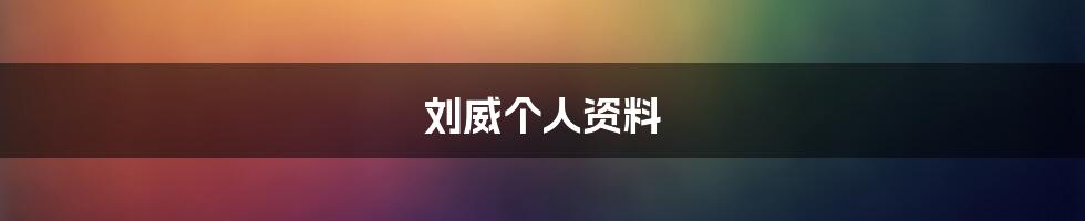 刘威个人资料