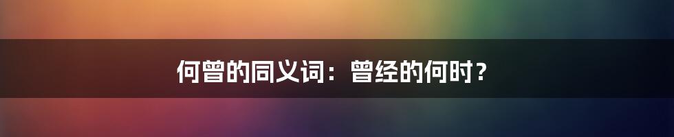 何曾的同义词：曾经的何时？