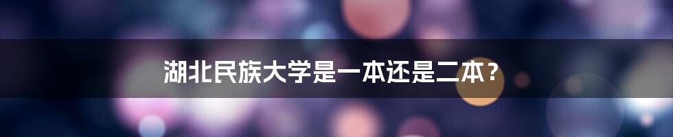 湖北民族大学是一本还是二本？