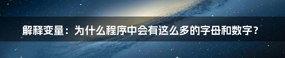 解释变量：为什么程序中会有这么多的字母和数字？