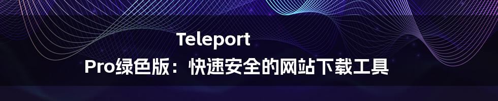 Teleport Pro绿色版：快速安全的网站下载工具