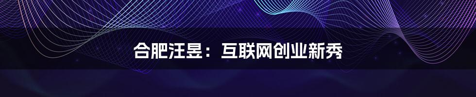 合肥汪昱：互联网创业新秀