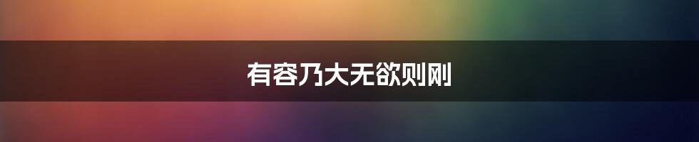 有容乃大无欲则刚