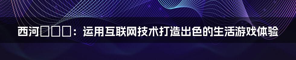 西河みなみ：运用互联网技术打造出色的生活游戏体验