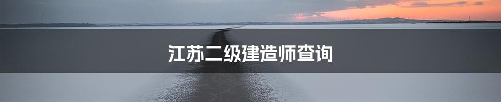 江苏二级建造师查询