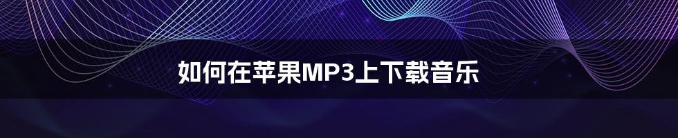 如何在苹果MP3上下载音乐