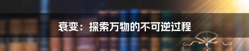 衰变：探索万物的不可逆过程