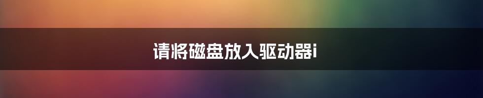 请将磁盘放入驱动器i