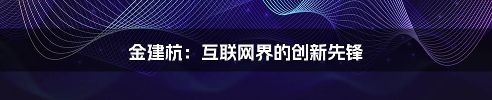 金建杭：互联网界的创新先锋